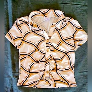 Collard Button Up Crop Top
